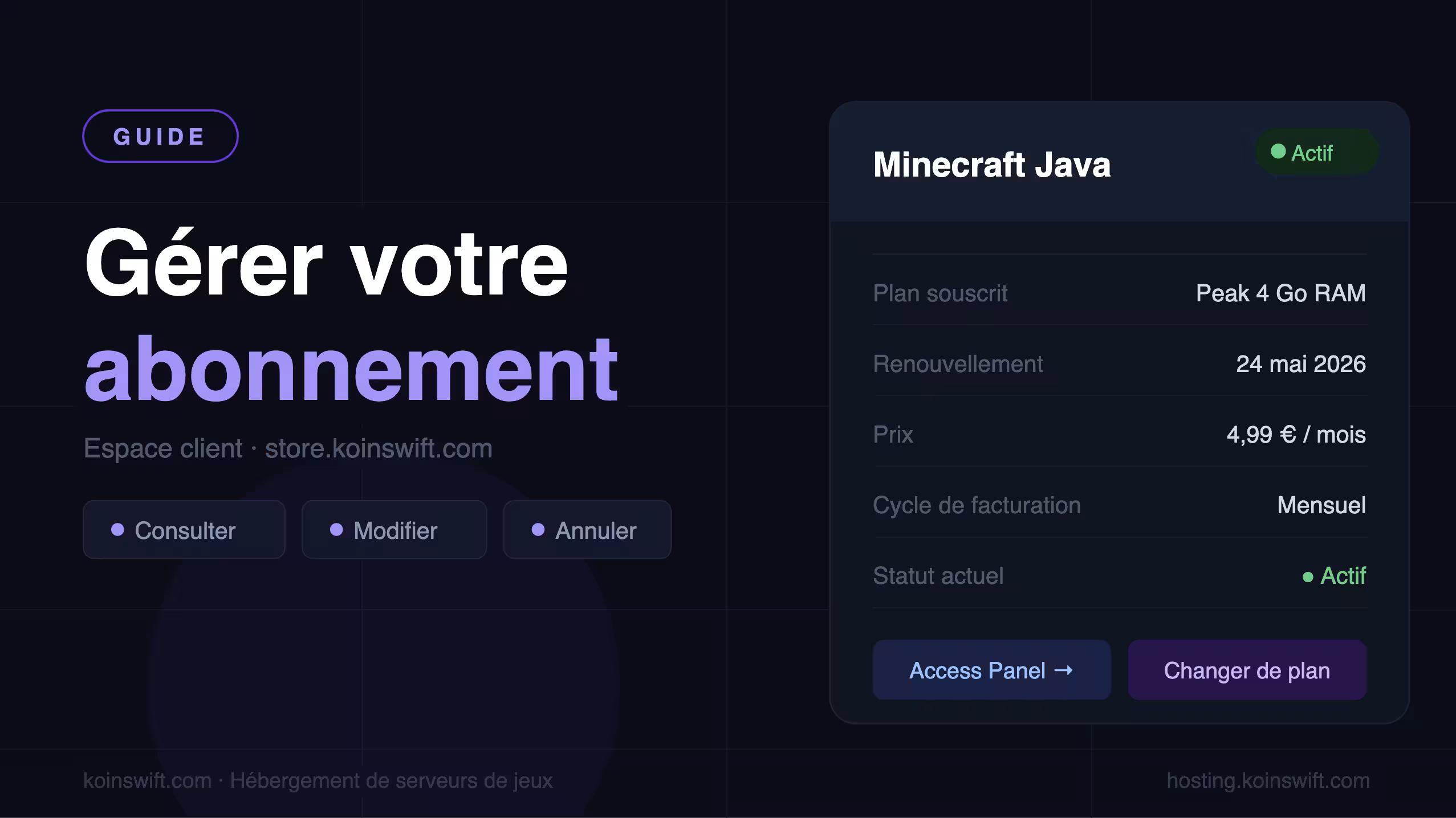Gérer son abonnement Koinswift : guide complet espace client