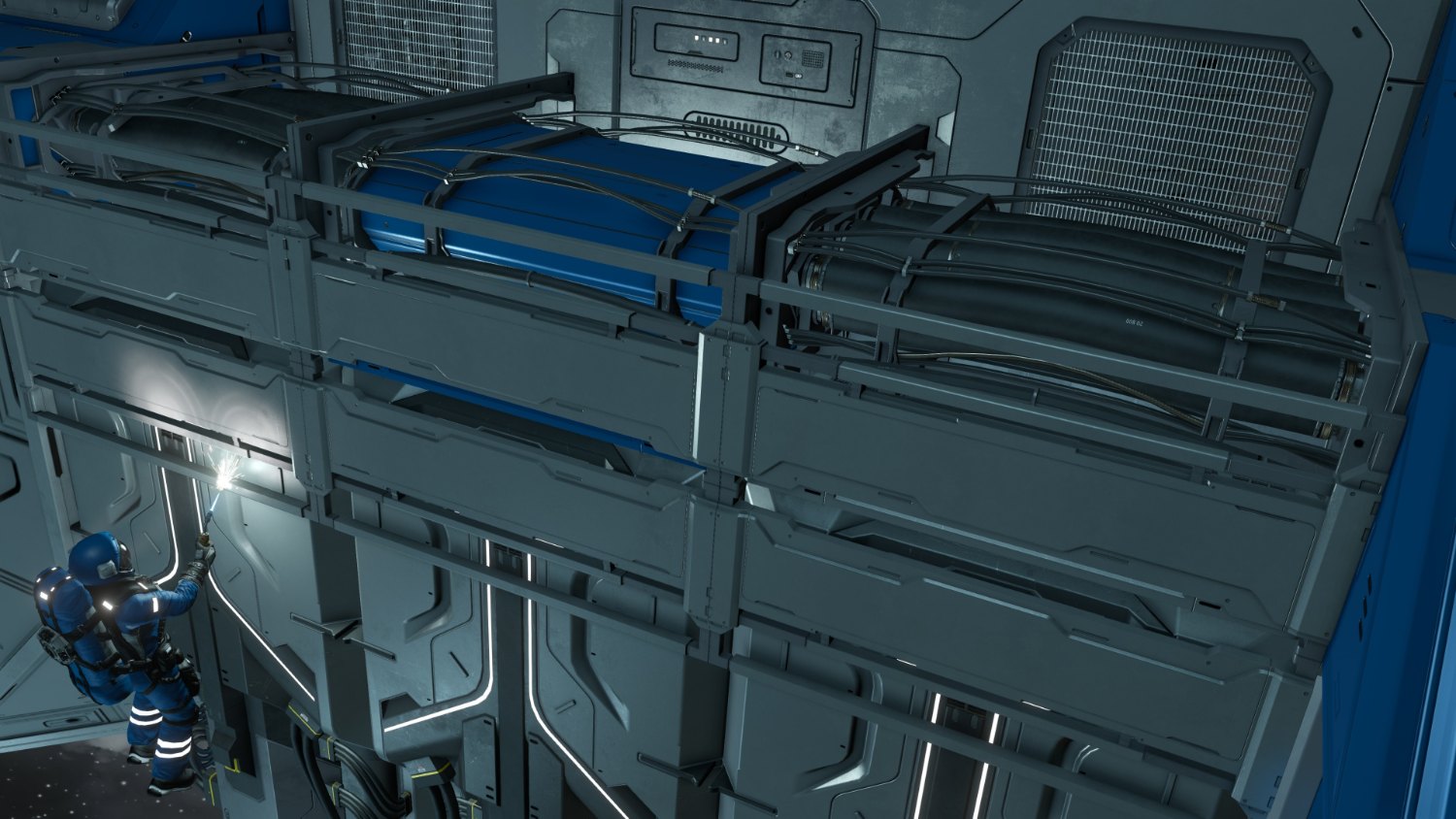 Bloc Structural Platform Conveyor de Space Engineers, conduits dissimulés dans une plateforme